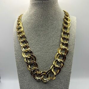 Vintage 14kt Gold Plated Chain Double Link Necklace